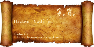 Hieber Noémi névjegykártya